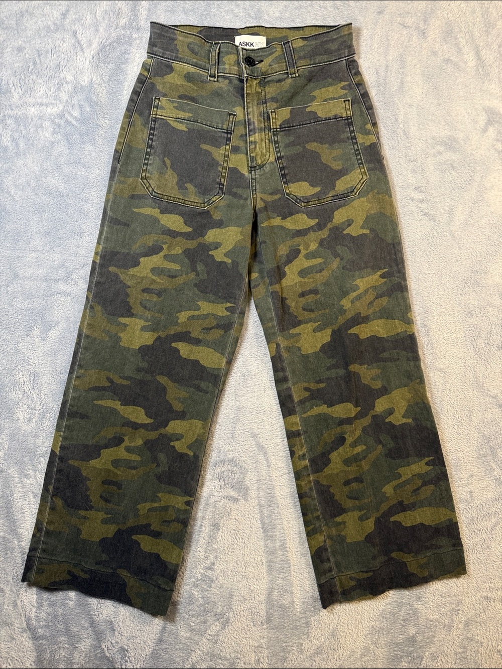 ASKK NY Camouflage Wide-Leg Pants - Olive & Dark Green